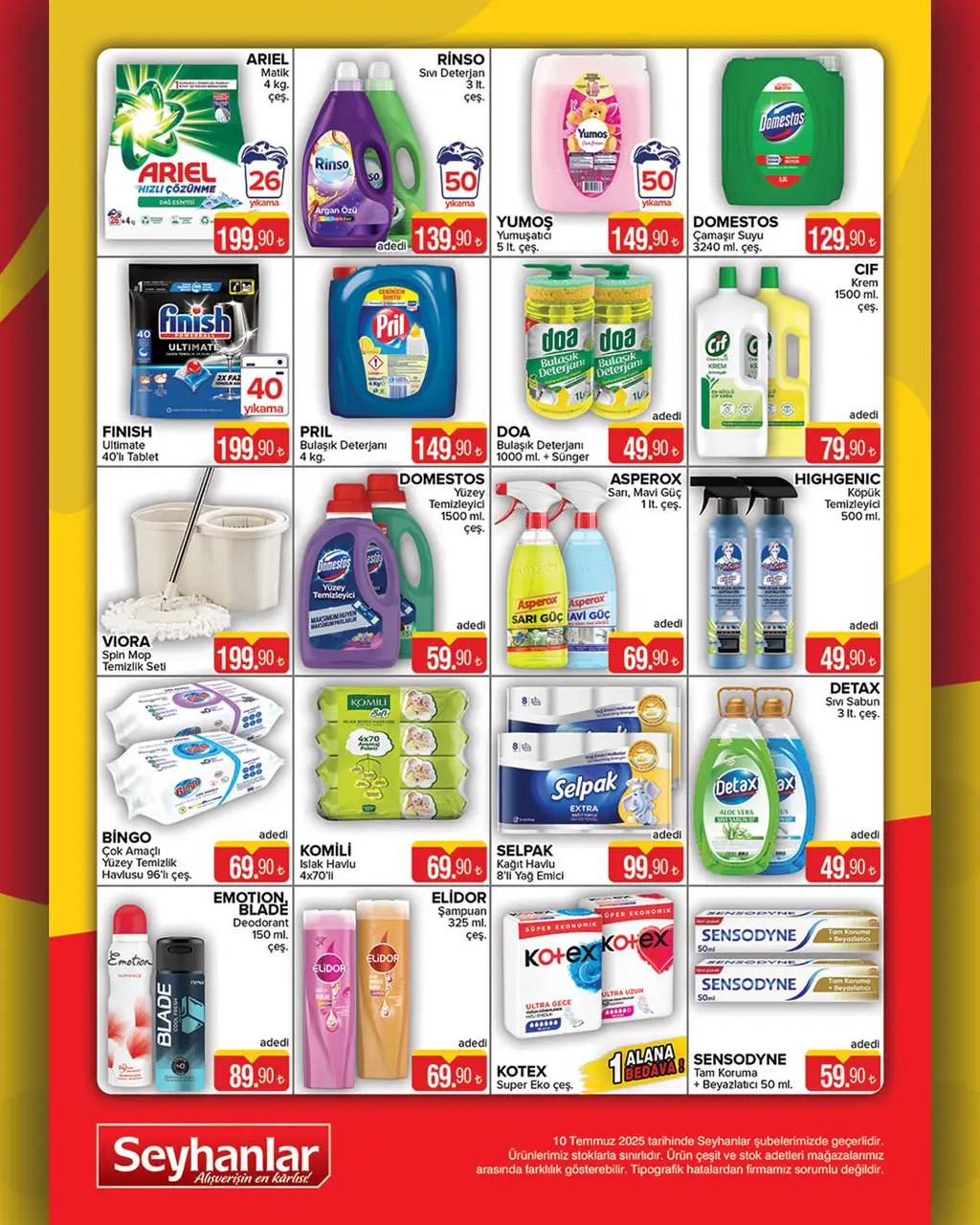 Seyhanlar Market 10 Temmuz 2025 kataloğu - Sayfa 1