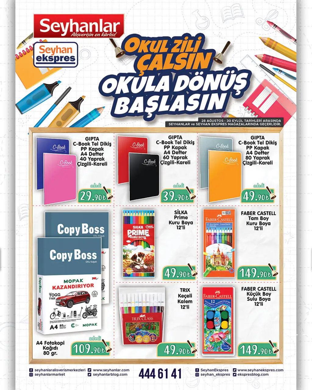Seyhanlar Ekspres Okul Dönüşü Broşürü - 28 Ağustos - 30 Eylül 2025 - Sayfa 1