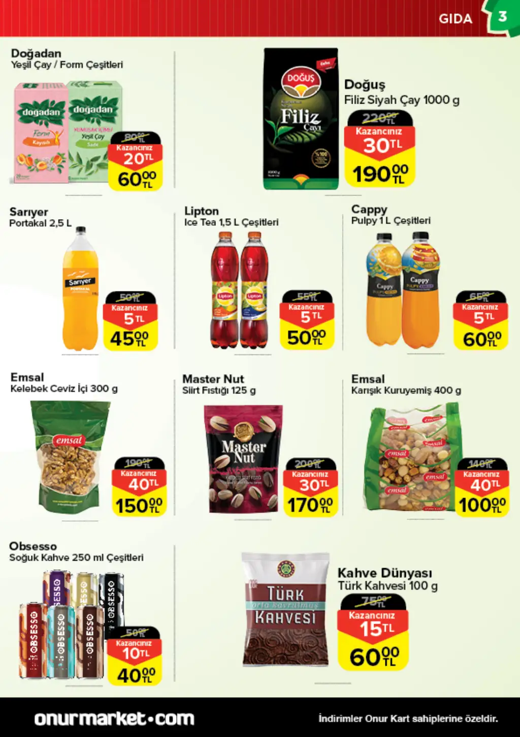 Onur Market 19 Ağustos 2025 kataloğu - Sayfa 1