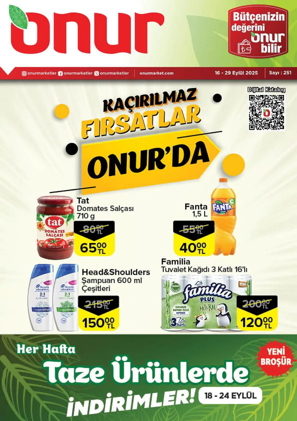 Onur Market 16 Eylül 2025 kataloğu - Sayfa 1
