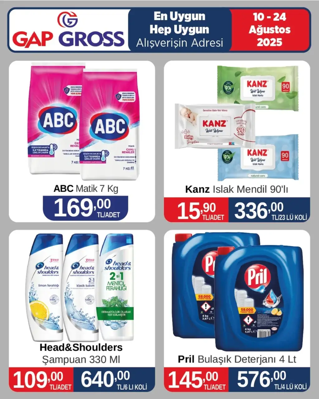 Gap Gross Market 10 Ağustos 2025 kataloğu - Sayfa 1