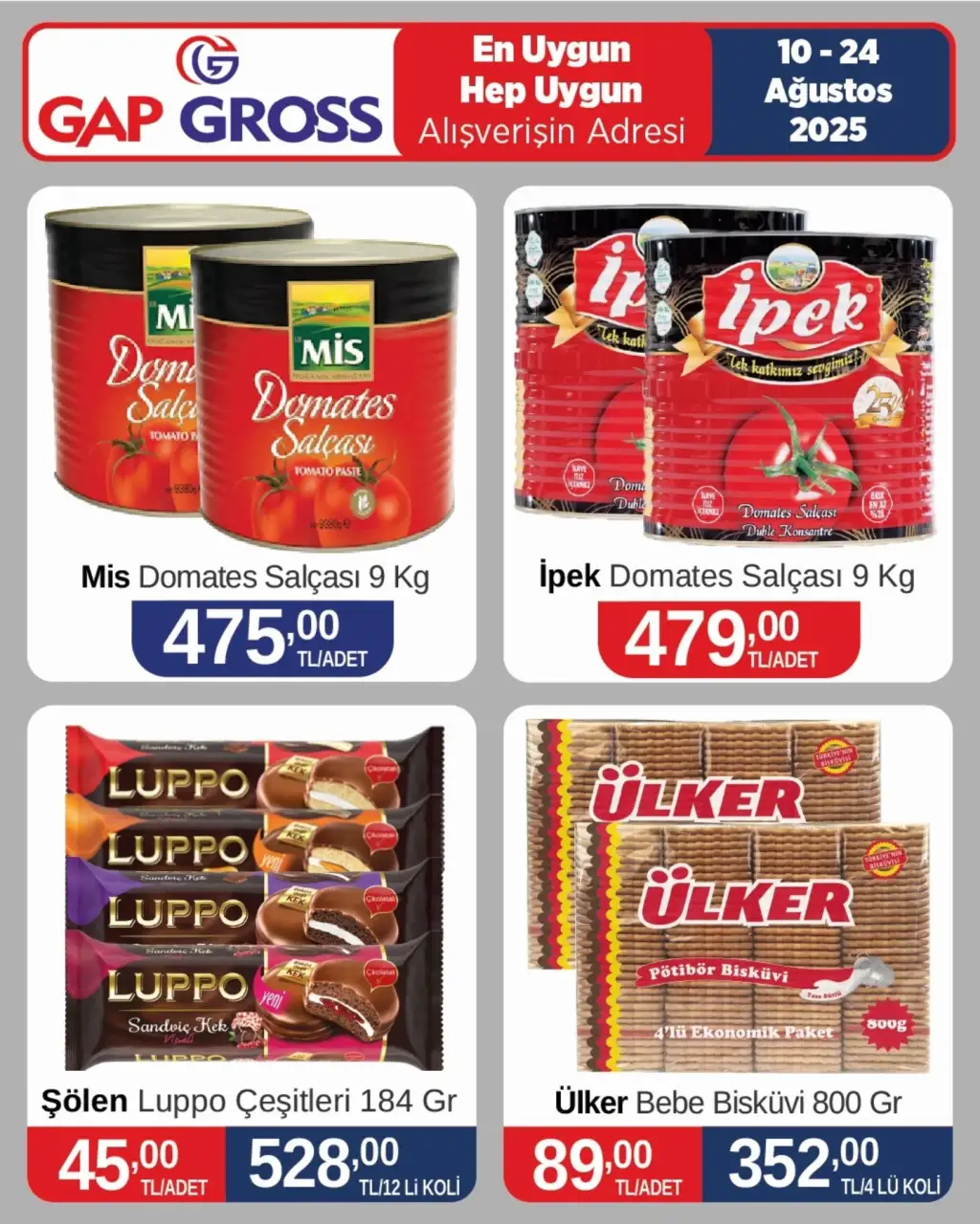 Gap Gross Market 10 Ağustos 2025 kataloğu - Sayfa 1