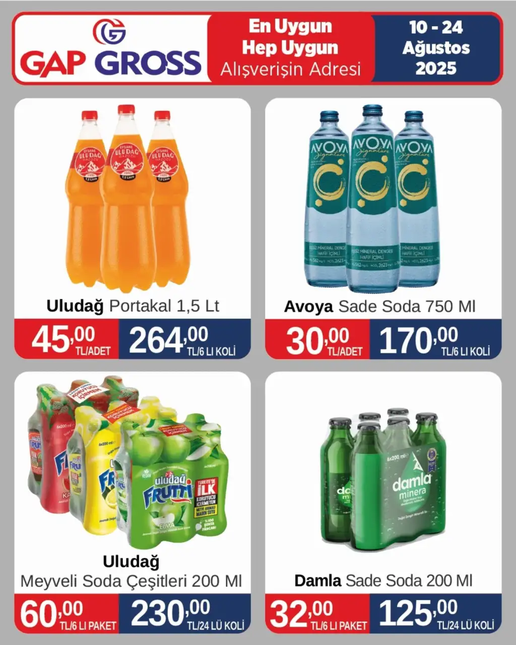 Gap Gross Market 10 Ağustos 2025 kataloğu - Sayfa 1