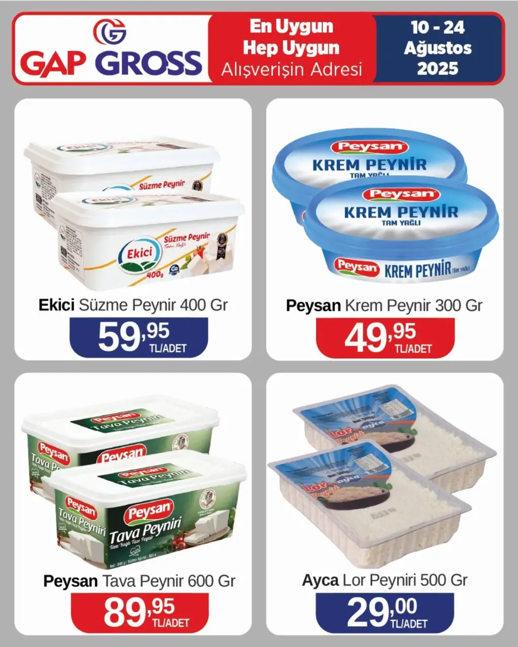 Gap Gross Market 10 Ağustos 2025 kataloğu - Sayfa 1