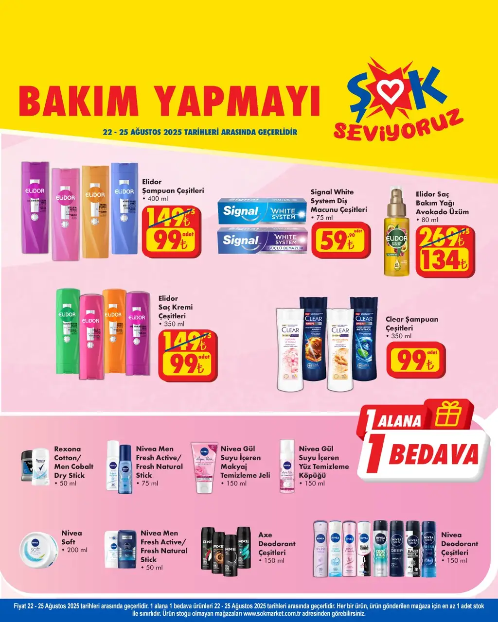  Şok Market Bakım Ürünleri Kampanyası! (22 - 28 Ağustos 2025) - Sayfa 1