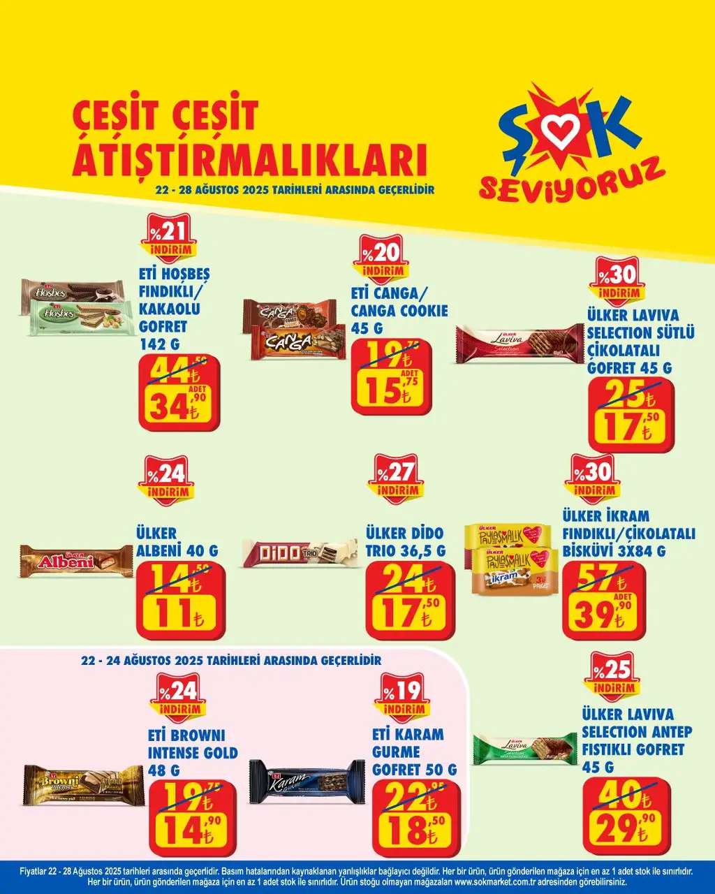 Şok Çeşit Çeşit Atıştırmalıklar Kampanyası ( 22-28 Ağustos 2025) - Sayfa 1