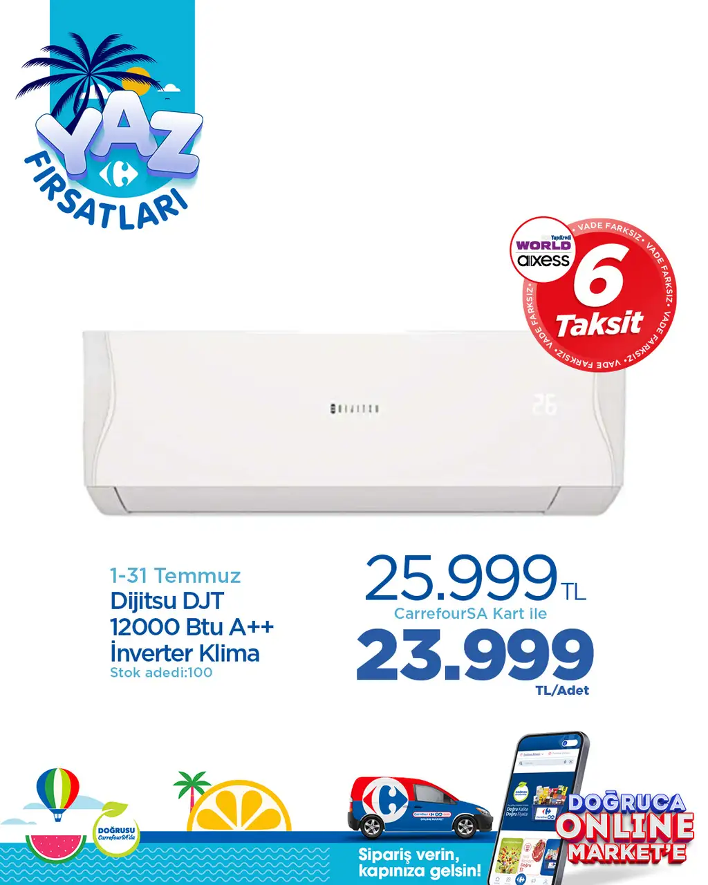 CarrefourSA 1 - 31 Temmuz 2025 Yaz Fırsatları! Klimalar, Vantilatörler Kataloğu - Sayfa 1