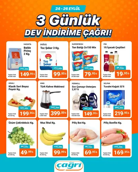 Çağrı Market 3 Günlük İndirimleri 24-26 Eylül 2025 - Sayfa 1