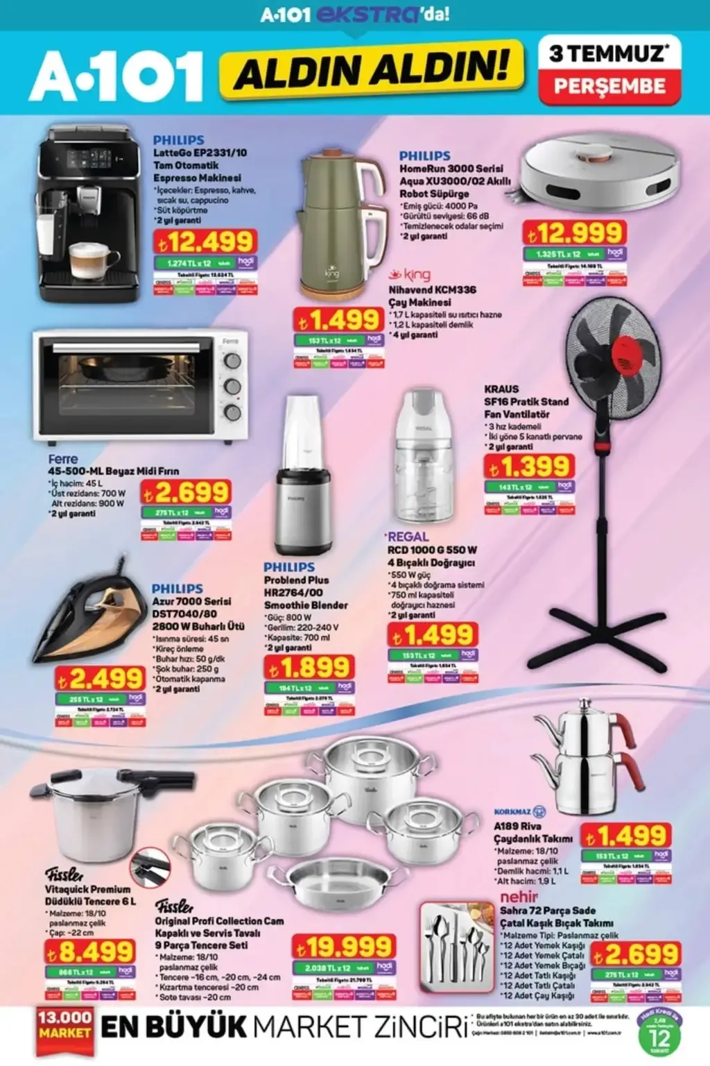 A101 3 Temmuz 2025 Aldın Aldın Ekstra Broşürü - Sayfa 1