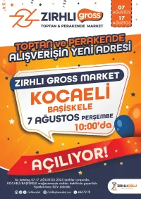 Zırhlı Toptan Market 7 Ağustos 2025 Kocaeli Başiskele Şubesi Açılış kataloğu