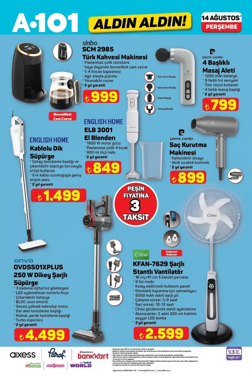 A101 14 Ağustos 2025 Kataloğu - Sayfa 1