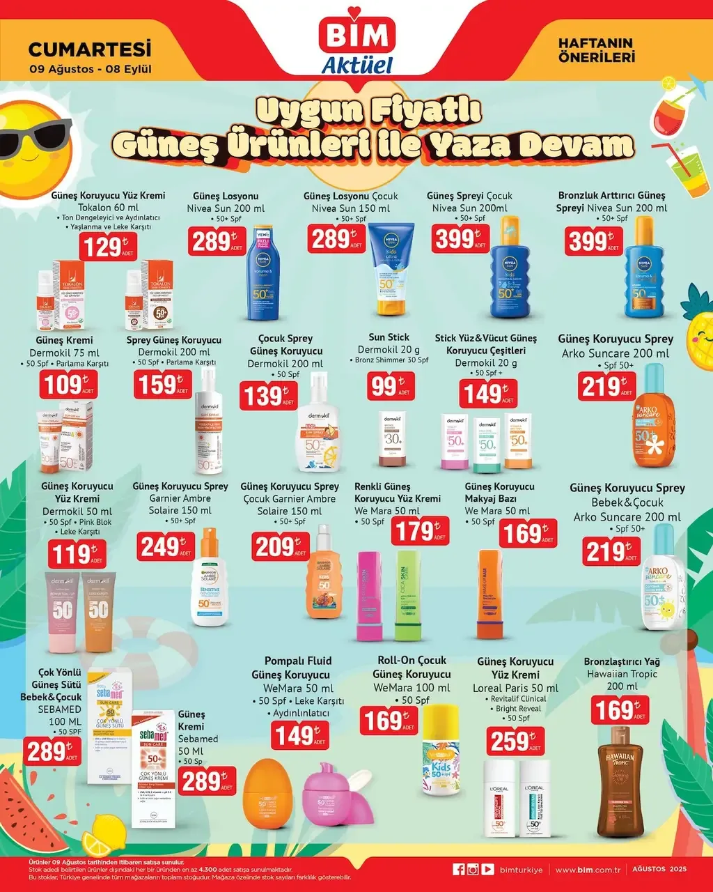 BIM Aktüel Güneş Ürünleri Kampanyası (9 Ağustos - 8 Eylül 2025) - Sayfa 1