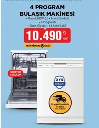 4 Program Bulaşık Makinesi