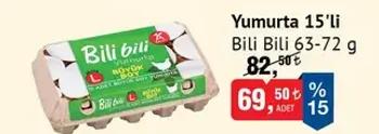 Bili Bili Yumurta 15'li 63-72 g