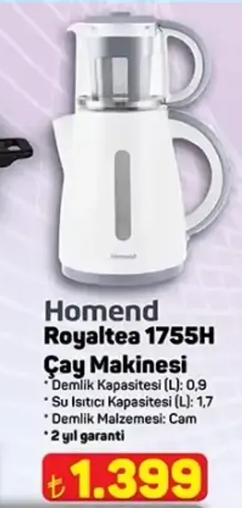 Homend Royaltea 1755H Çay Makinesi