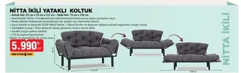 Nitta İkili Yataklı Koltuk