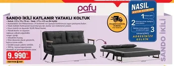 Sando İkili Katlanır Yataklı Koltuk