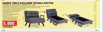 Sando Tekli Katlanır Yataklı Koltuk